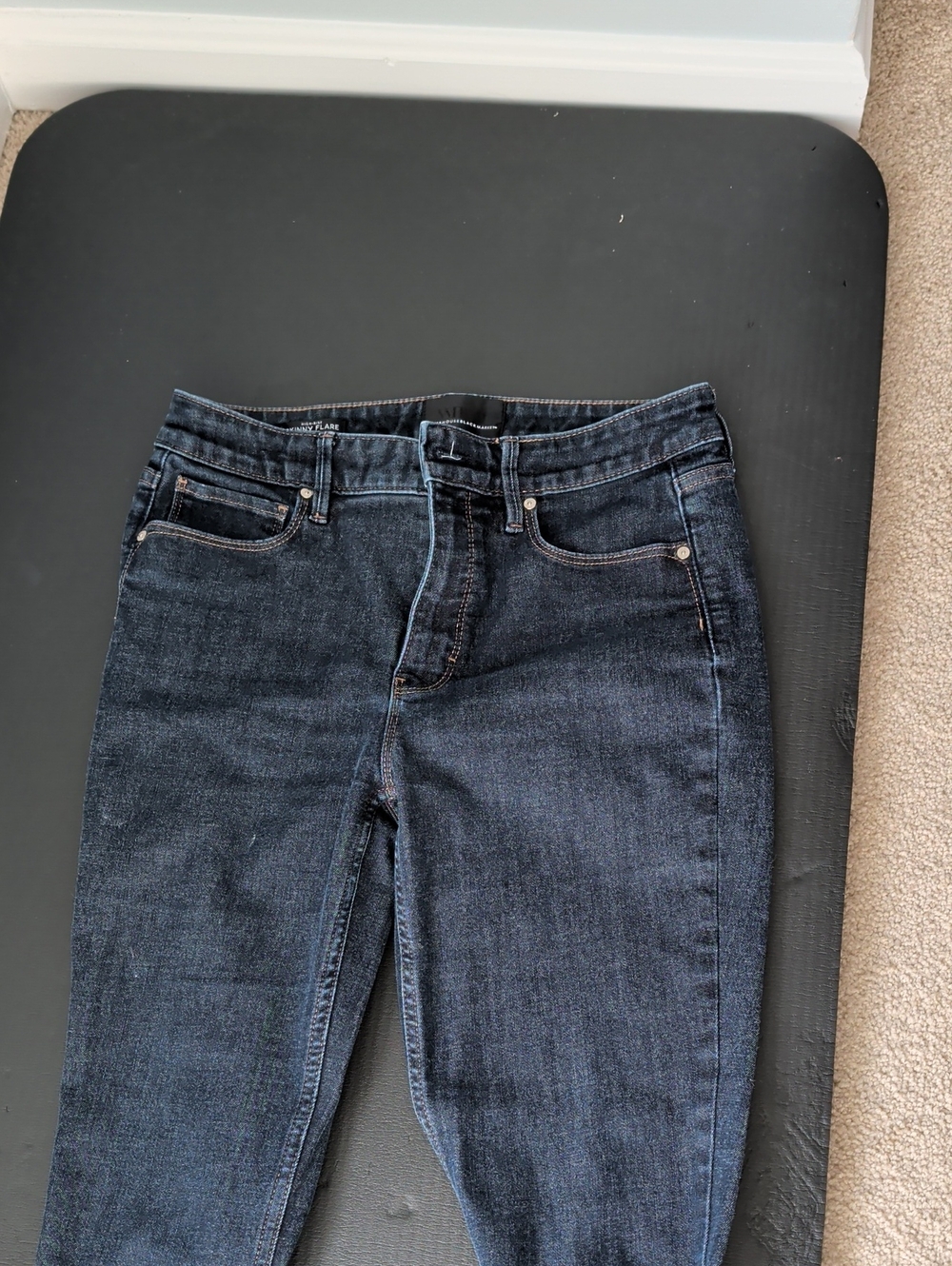 White House Black Market High-Rise Skinny Flare Sculpt Jeans Blue Jeans